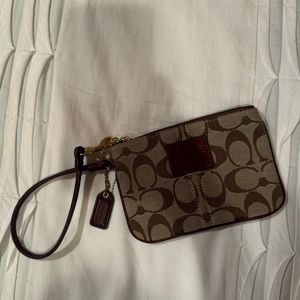 Coach Fabric And Leather Wristlet